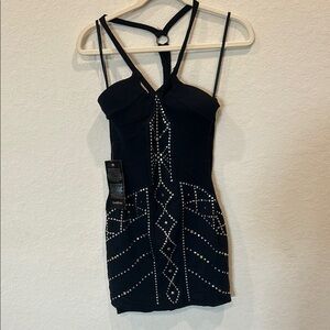 Bebe Black Studded Women's Dress
